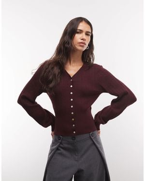 Monki Gilet ajusté compact bordeaux - Marron