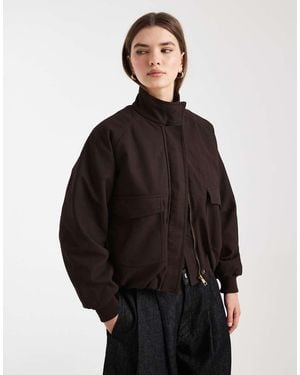 Cotton On Chaqueta Bomber Marrón Roble Clover De - Negro