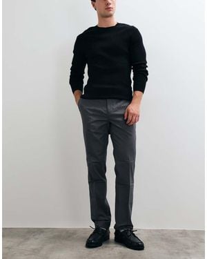Mango Katoenmix Pantalon Met Smal Toelopende Pijpen - Zwart