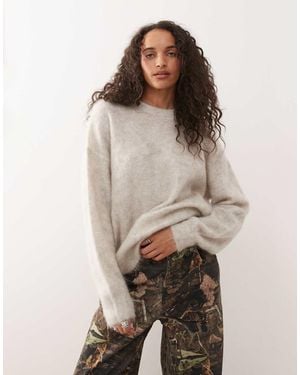 Weekday Premium Wool & Mohair Blend Jumper - Natural