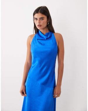 ASOS Cowl Halter Midaxi Dress - Blue