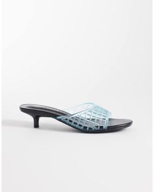Public Desire Kitten Heel Jelly Sandals - Blue