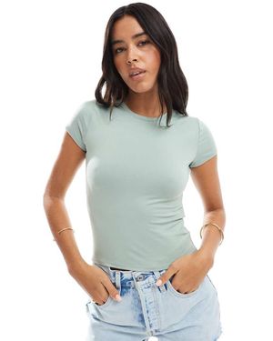 Hollister Camiseta Con Diseño Encogido Largo De - Azul