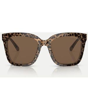 Michael Kors San Marino Square Sunglasses With Lens - Brown