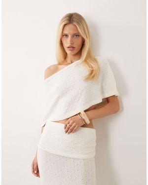 Aria Cove Fine Knit Beach Poncho Top - Natural