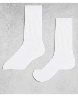 Only & Sons 2 Pack Ribbed Socks - White