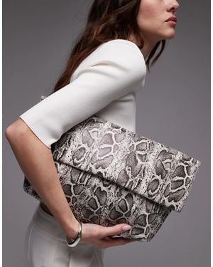 TOPSHOP Georgia Folded Clutch Grab Bag - Gray