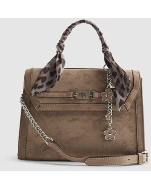 River Island Faux Suede Crossbody Handbag - Brown