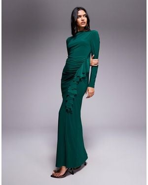 DASKA Exclusivité - - robe longue à col montant - émeraude - Vert