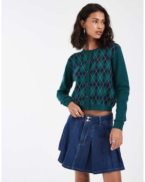Tommy Hilfiger Pleated Denim Mini Skirt - Blue