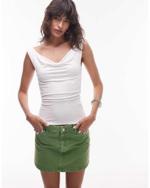 TOPSHOP Cowl Neck Tank Top - Green