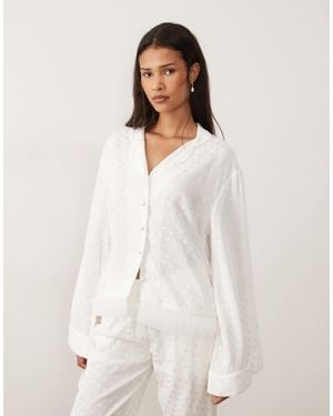 Sister Jane Bridal Polka Dot Belted Blouse Co-ord - White