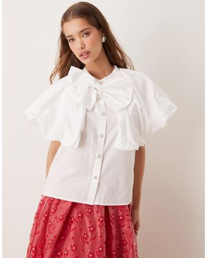 Sister Jane Dream Oversized Collar Blouse - White