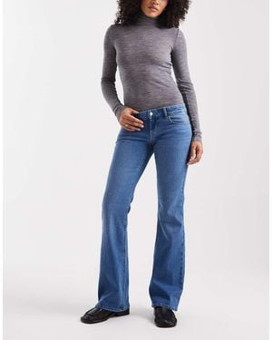 ONLY Lola Super Low Waist Flared Jeans - Blue