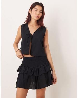 esmé studios Esmee Shirred Tier Mini Beach Skirt - Black