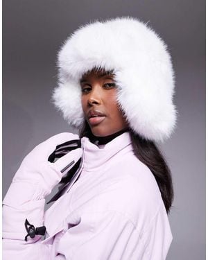 ASOS 4505 Ski & Snow Asos 4505 Ski Faux Fur Trapper Hat - White
