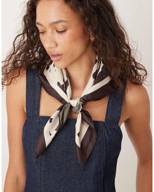 Gina Tricot Satin Neck Scarf - Blue