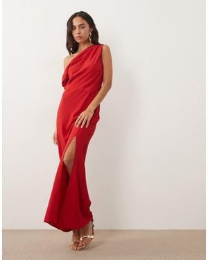 ASOS Off Shoulder Bow Detail Maxi Dress - Red