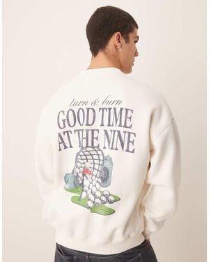 Abercrombie & Fitch Golf Motif Back Sweat Top - Natural