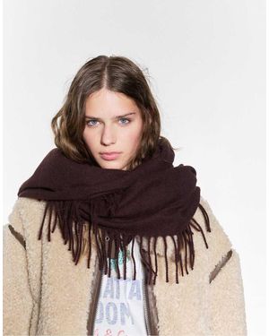 Pull&Bear Fringed Scarf - Brown