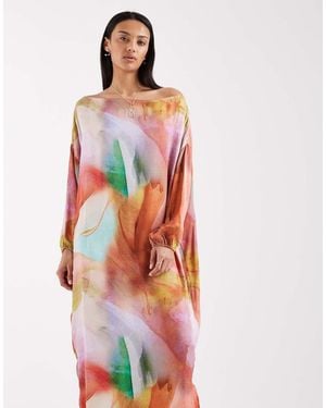 Never Fully Dressed Jem Abstract Oversized Midaxi Dress - Multicolour