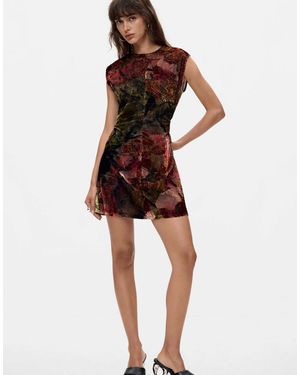 Desigual Robe en velours fleurie m. c. lacroix - Rose