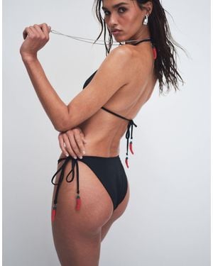 ASOS – belle – seitlich gebundene bikinihose - Weiß
