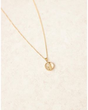 ASOS Waterproof Stainless Steel Necklace With Cut Out St. Chris Pendant - Natural