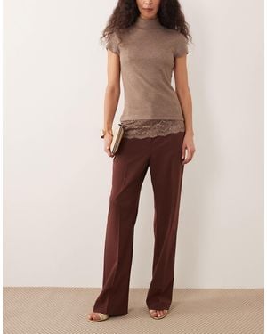 ASOS Tailored Slim Straight Pants - Brown