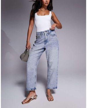 GOOD AMERICAN Crystal Stars Good 90S Cropped Jeans - Blue