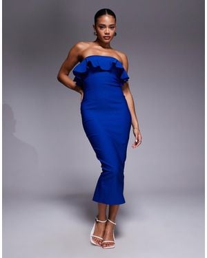 Vesper – trägerloses midikleid - Blau