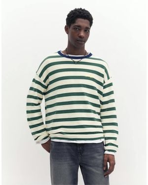 Pull&Bear Stwd - pull à rayures - Vert