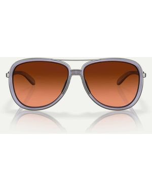 Oakley Split Time Round Sunglasses With Lens - Brown