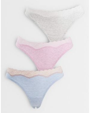 ASOS – aria – 3er-pack tangas aus baumwolle - Pink