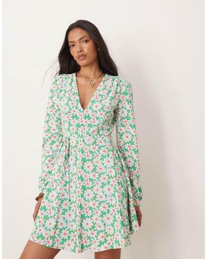 Glamorous V Neck Mini Dress - Green