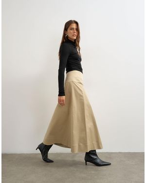TOPSHOP Twill Wrap Waistband Detail Trench Skirt - Natural
