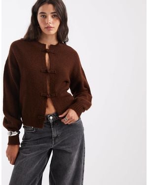 ASOS Strick-cardigan mit stehkragen-detail - Braun