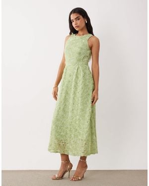 Vila Floral Jacquard Maxi Dress - Green