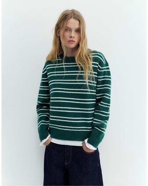 Pull&Bear Maglione Bottiglia A Righe - Verde