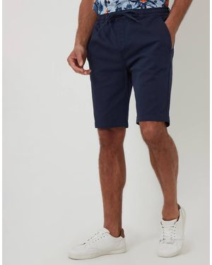 Threadbare Elasticated Waist Stretch Chino Shorts - Blue