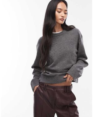 & Other Stories Boxy Cotton Wool Blend Jumper - Grey