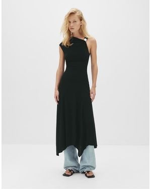 Pull&Bear Buckle Midi Dress - White