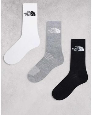 The North Face Simple Dome 3 Pack Logo Socks - White