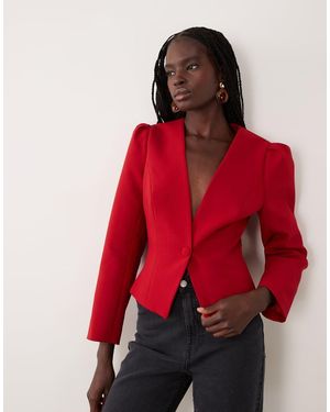 Miss Selfridge Cinched Clean Blazer - Red