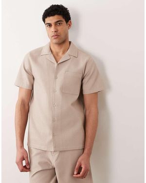 New Look Co-ord Waffle Shirt - Natural