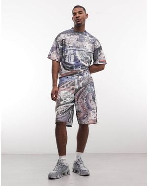 Good For Nothing Jersey Shorts With All-over (part Of A Set)-multi - Multicolour