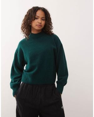 Monki Pull en maille à col cheminée - foncé - Vert