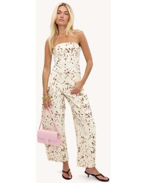 Loavies Boundless Promises Denim Corset Top With Print - Natural