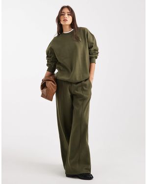 Miss Selfridge Wide Leg Sweatpants - Green