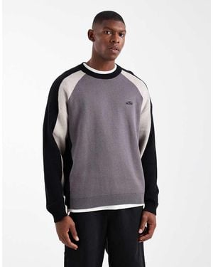 Cotton On Long Sleeve Panelled Crew Neck T-shirt - Grey